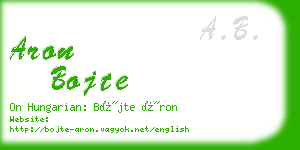 aron bojte business card